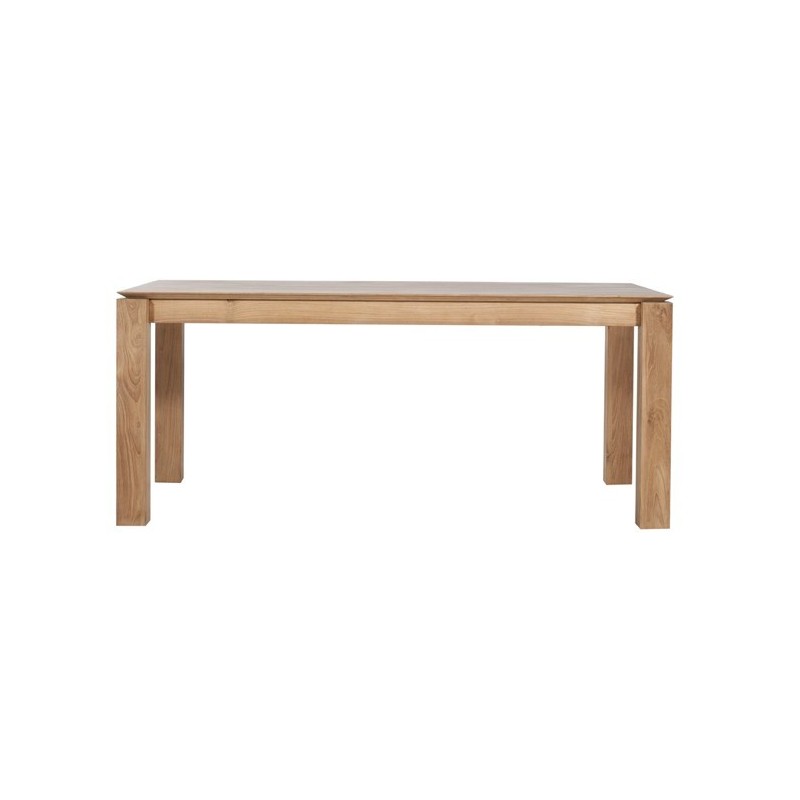 Teck-table-a-allonges-Slice-pieds-10x10cm-180/280-100-76cm