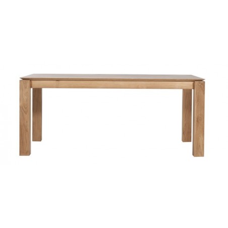 Teck-table-a-allonges-Slice-pieds-10x10cm-160/233-90-76cm