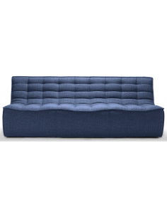 N701 Sofa - 3 seater - blue fabric 210 x 91 x 76