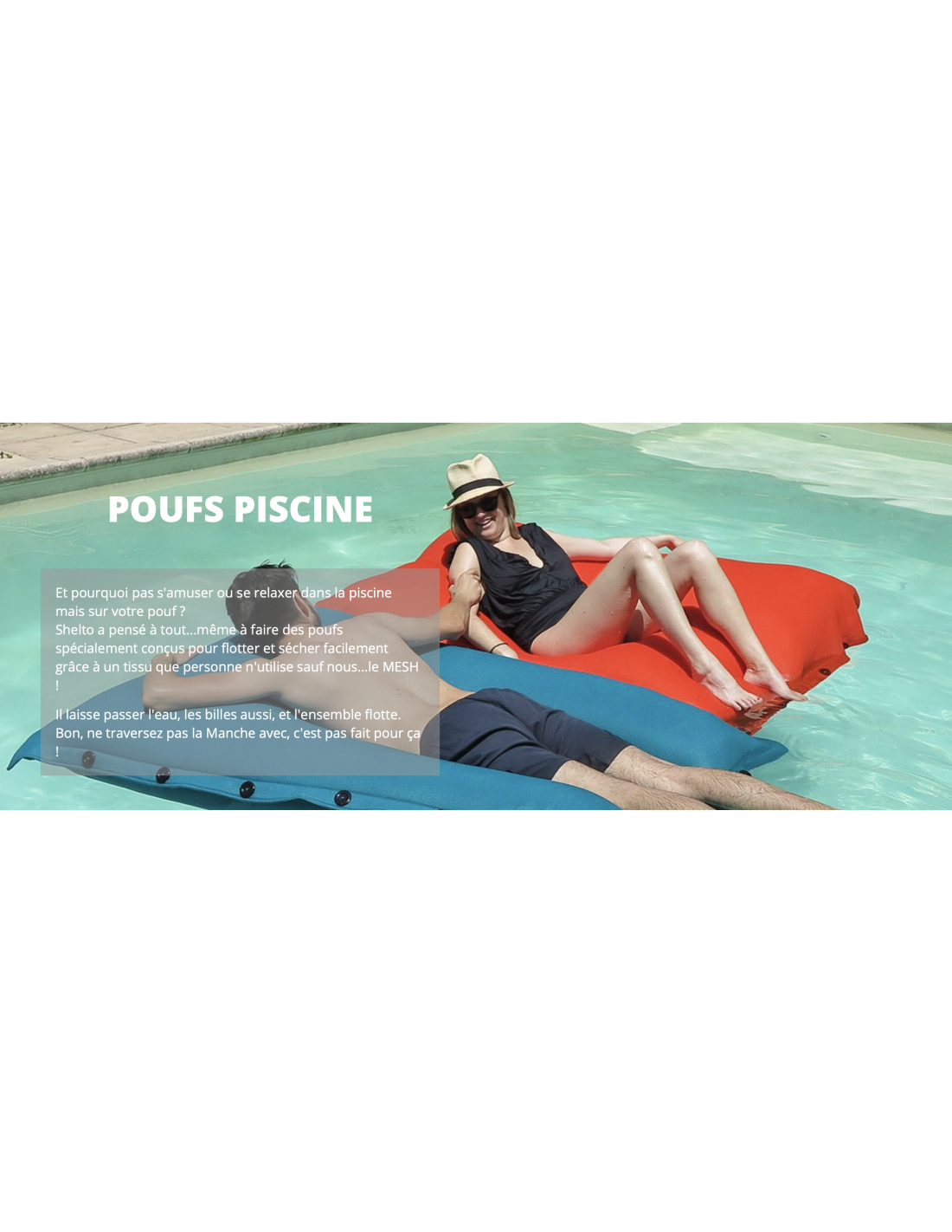 Accueil POUF PISCINE MESH UNI 100 X 130 cm 149,00 € La Vie en Arts