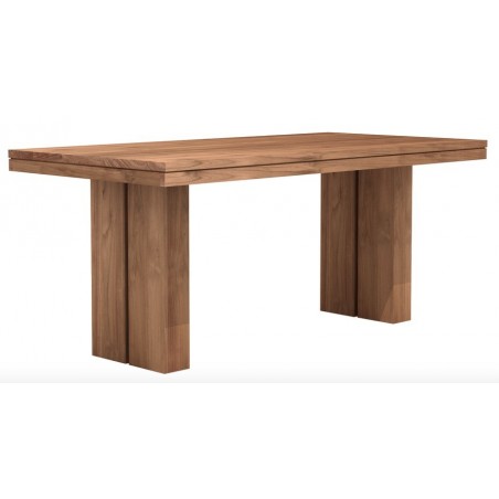 Teck table à rallonges Double 200-300-100 Hauteur 77cm