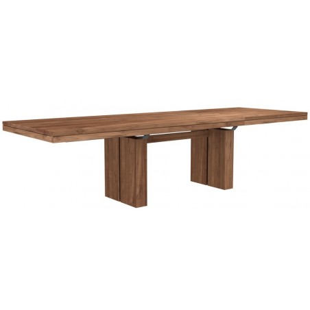 Teck table à rallonges Double 200-300-100 Hauteur 77cm