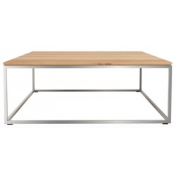 Chene Thin-table basse-cadre inox-80-80-30cm