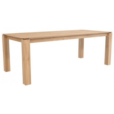 Chene table Slice-pieds 10x10-220-100-77cm