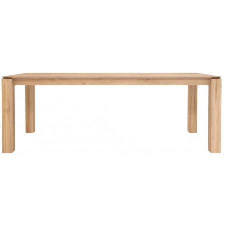 Chene table Slice-pieds 10x10-220-100-77cm