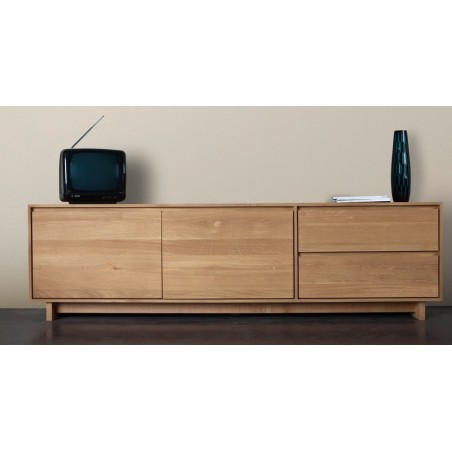 Chene Wave meuble TV-2 porte / 1 porte abattante / 1 tiroir-210-46-60cm-Nouveau