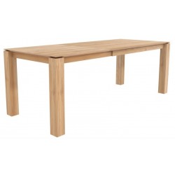 Chêne table à rallonges Slice -1 rallonge de 100 cm-pieds 8x8 cm-140/220-90-77cm- Nouveau