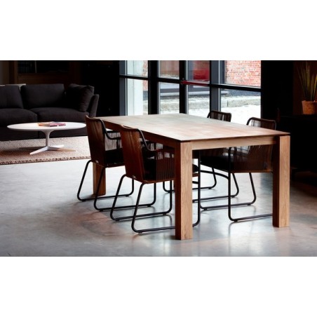Chêne table à rallonges Slice -1 allonge de 100 cm-pieds 10x10 cm-160/240-90-77cm