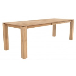 Chêne table à rallonges Slice -1 allonge de 100 cm-pieds 10x10 cm-160/240-90-77cm