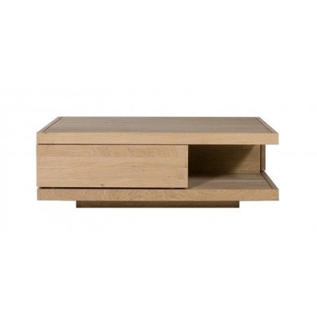 Chene Flat-table basse-2 tiroirs-110-110-37cm