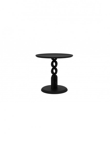 Teck table d'appoint Totem - FSC 100% - Noir 50 x 50 x 49