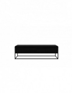Chêne Monolit meuble TV - 1 tiroir - 1 porte abattante - Chêne noir 140 x 45 x 42