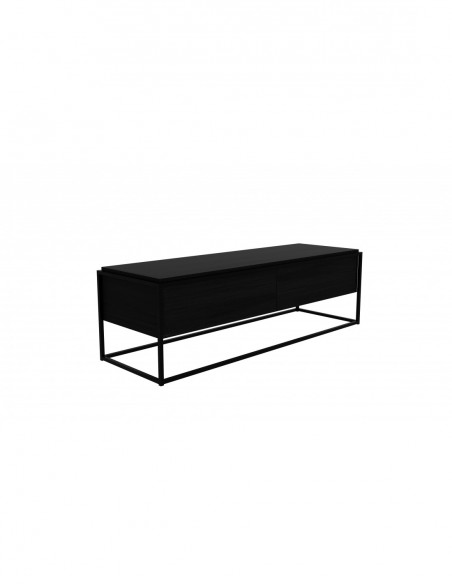 Chêne Monolit meuble TV - 1 tiroir - 1 porte abattante - Chêne noir 140 x 45 x 42