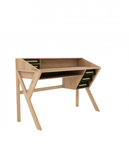 Bureau desk Origami - Noir - 5 drawers 135 x 55 x 94cm
