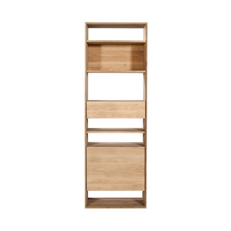 OAK Nordic bibliotheque-1 door / 1 drawer-70-46-211cm